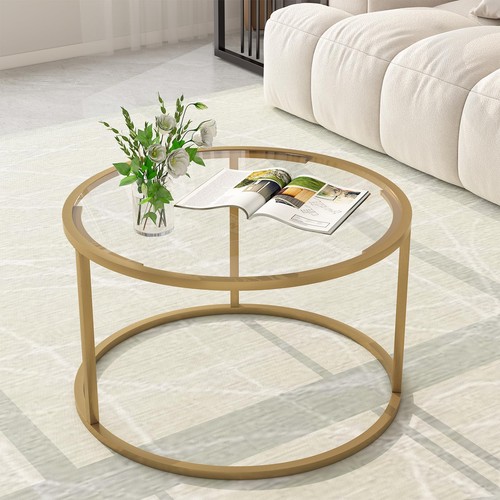 Glass coffee table - coffee, table,round