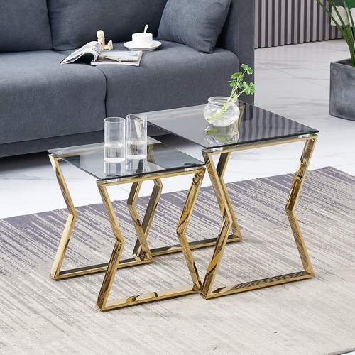 2pcs glass nesting table sets - 2pcs,