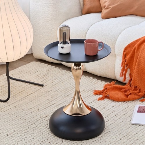 Modern side table black metal - modern,