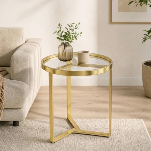 Homcom round side table - homcom,