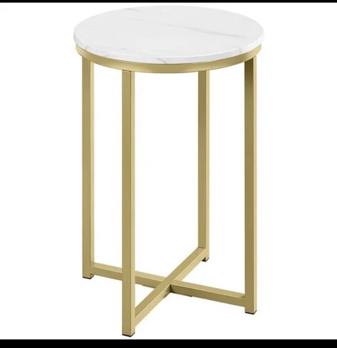 Round end table gold side - round, table,