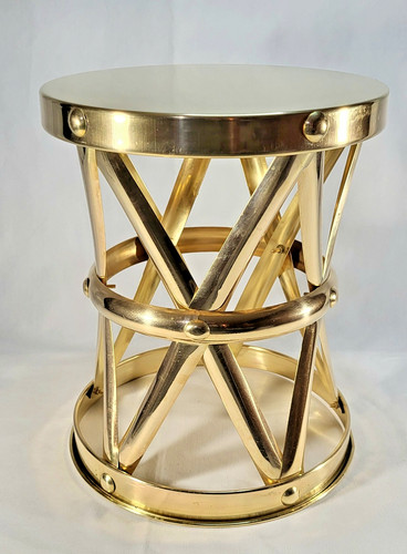 Brass tabouret drum - brass, side